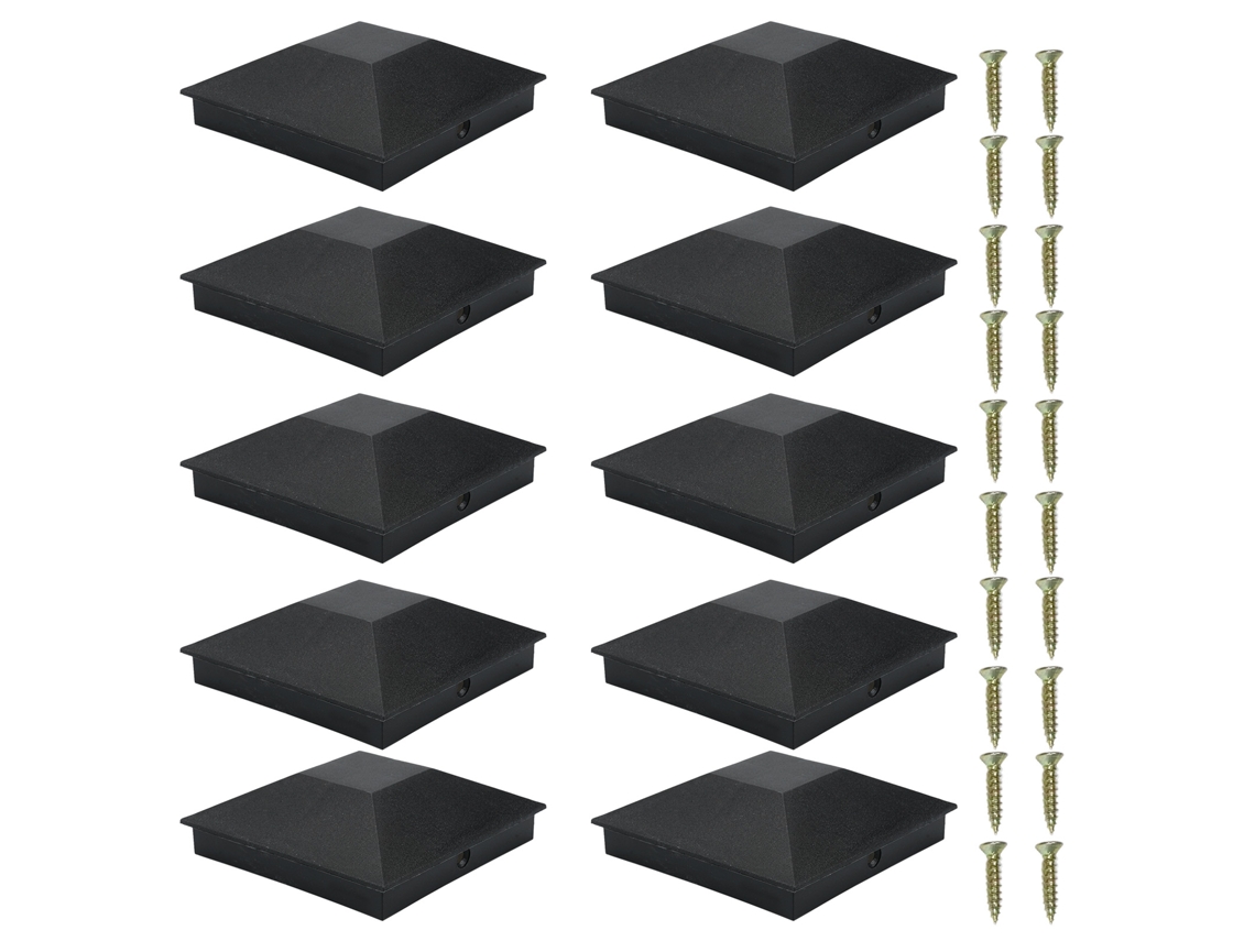 10 Pacotes De Tampas Para Poste De Madeira Para Cerca 102x102mm Plástico Impermeável Uv-proof Protege Postes Exteriores