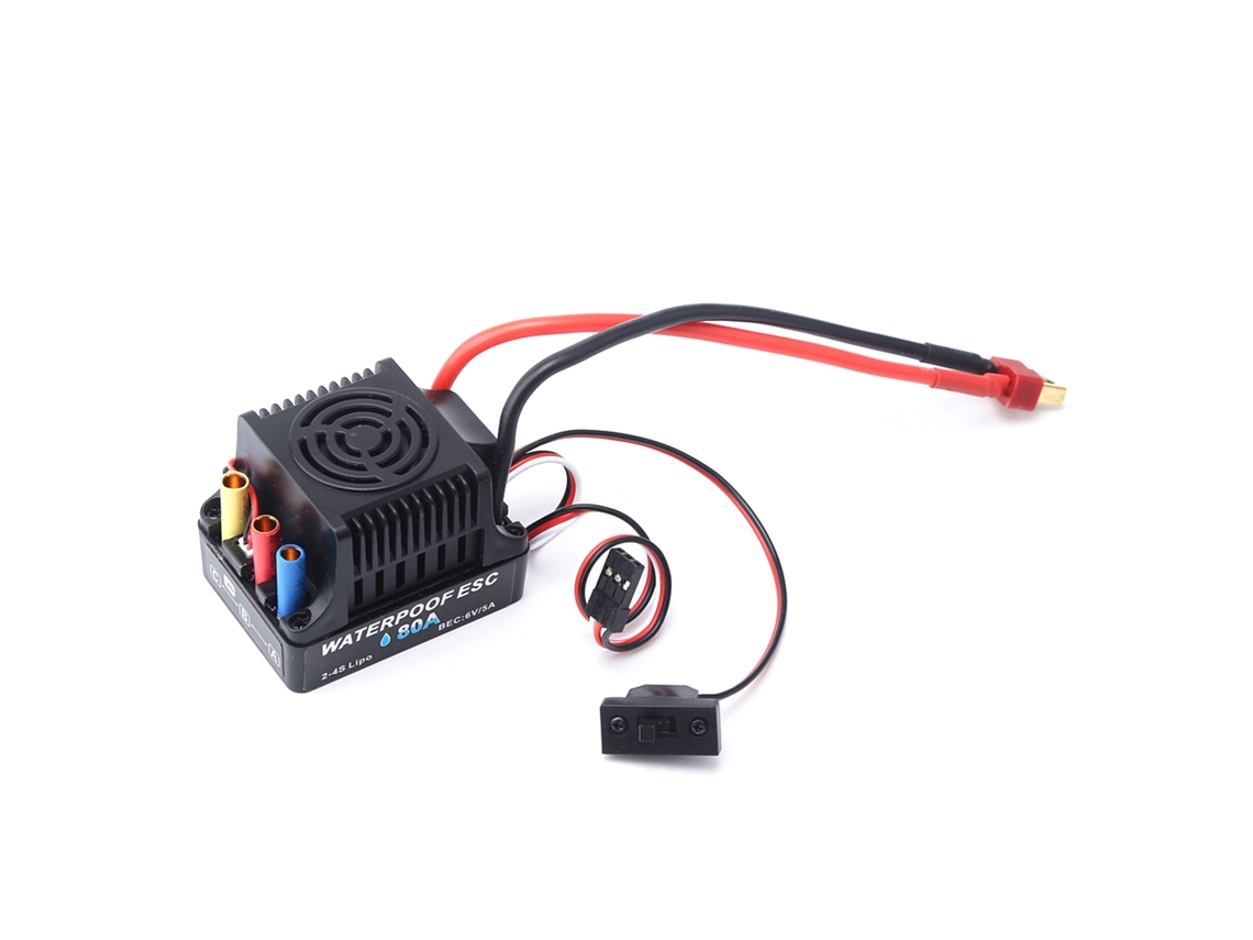Controlador De Velocidade Elétrica Esc Brushless 80a 2-4s 6v 5a Bec Para Carro Rc 1/8 1/10