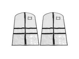 2 Bolsas De Roupa Suspensa Transparentes Impermeáveis Com 4 Bolsos E Bolsinho Para Cartão De Nome, Capas Antipoluição Para Roupa