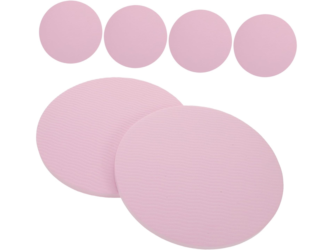 Conjunto de 6 tapetes de ioga redondos rosa MILISTEN com almofadas de apoio