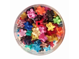 2026 50 Clips de Cabelo de Flores Pequenas Mini Pinças de Cabelo Coloridas Brilhantes com Lata para Meninas