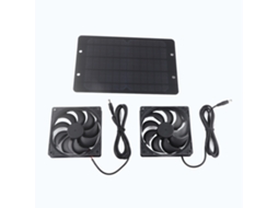 Kit Ventilador Painel Solar 10W Extratores Ar Duplos Estufas S/MARCA