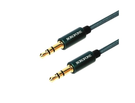 Cabo Áudio Auxiliar Jack 3.5Mm Macho Som de Qualidade 1M de Borofone (Cinzento)