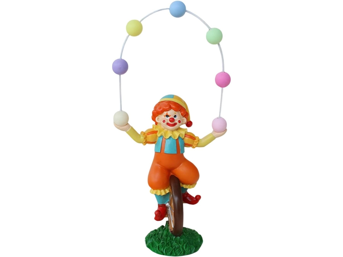 Escultura Palhaço Estatueta Divertida Decoração Brinquedo Monociclo Ideal Carnaval Festas Aniversários Estar GOKOCO