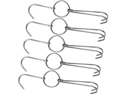 Kit de 5 Ganchos Duplos de Aço Inoxidável Inoomp para Carne, com 25,5 Cm de Comprimento Cada, Ideais para Assar Aves, CHABERLU