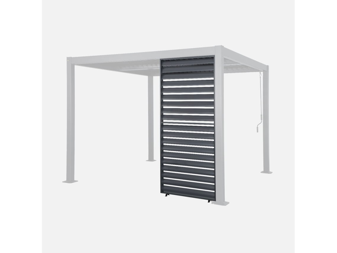 Persiana de 1 m para pérgola bioclimática de alumínio, antracite.