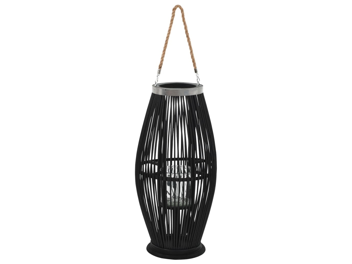Candle Holder, Candle Holders Vidaxl Preto Bambu (n/a)
