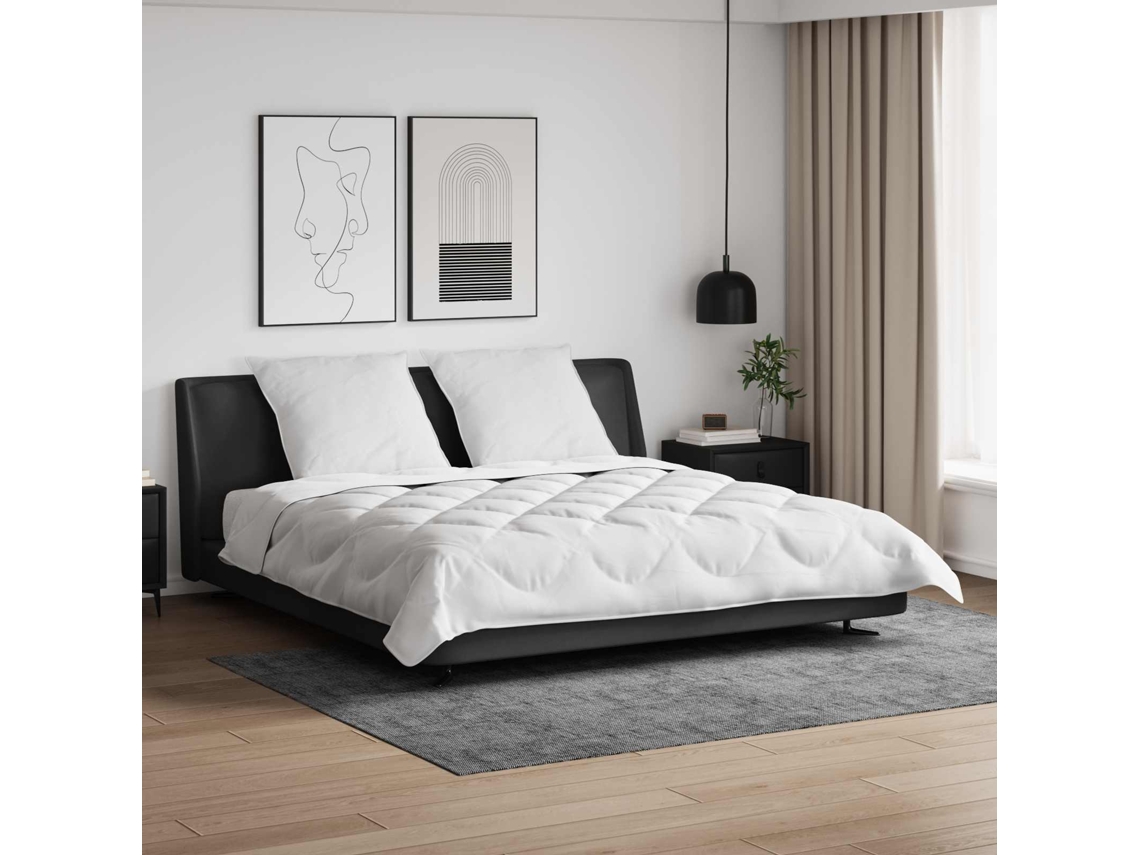 Vidaxl Duvet Com Travesseiros 3 Unid. Branco Microfibra
