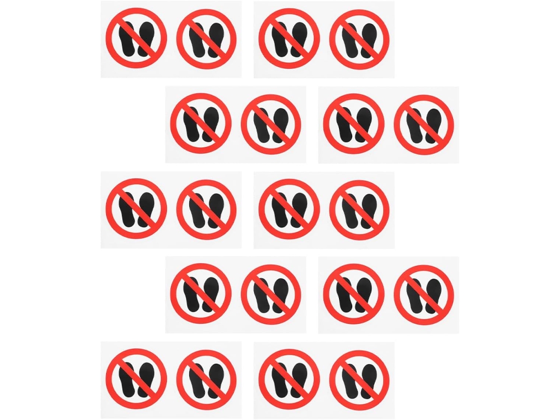 20 Adesivos de Advertência "não Atravesse" Etiquetas Adesivas de Sinalização de Segurança para SFUSHOS