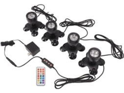 Luminária Submersível Colorida Hyuduo Lagos Feita Abs Rotação 360° Classificação Ip68 Resistência Ideal Aquários Tanques GOKOCO