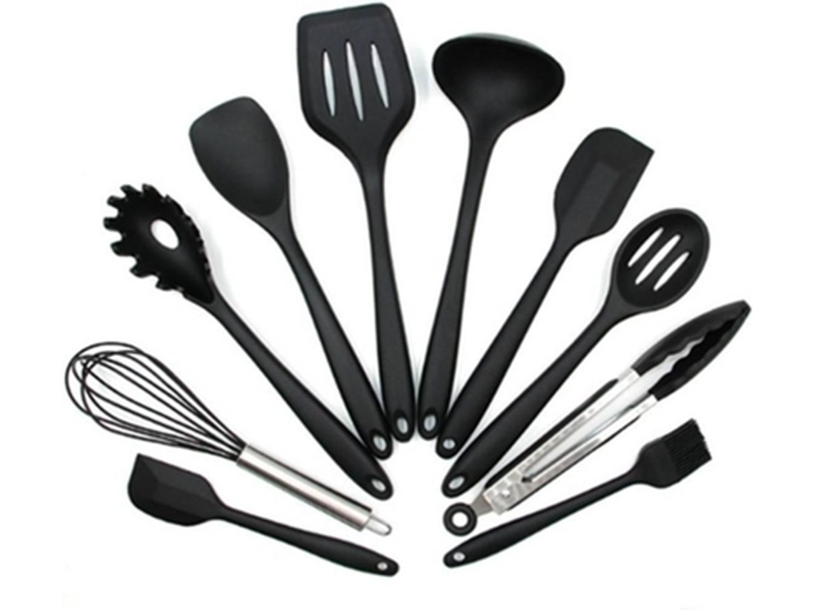 Conjunto De Utensíliossilicone Preto