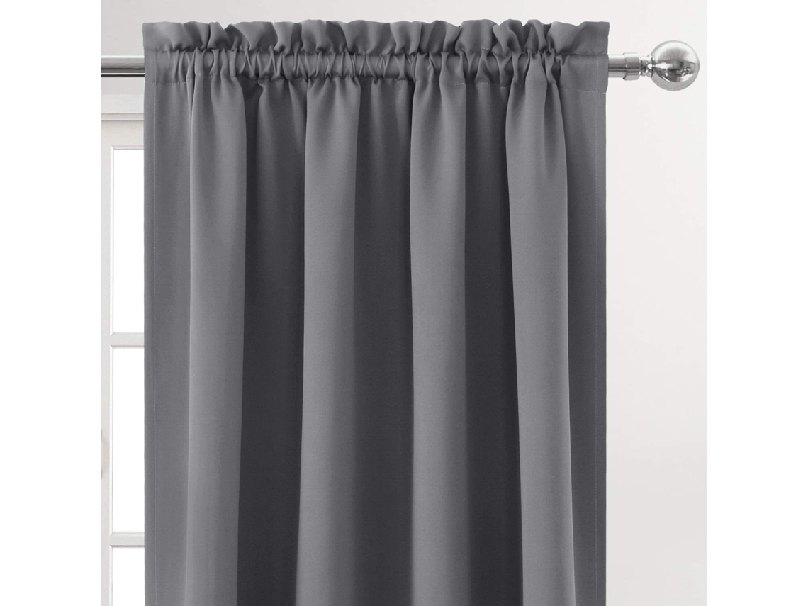 Cortina Blackout Térmica, Para Janela, Quarto E Sala, Privacidade, Proteção Uv, Lavável, 2 Peças, Cinza