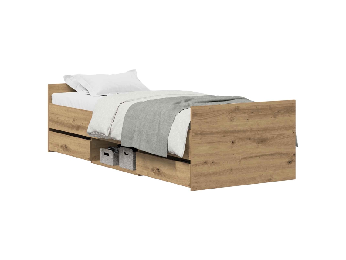 Estrutura da Cama Carvalho Artesanal 193 X 78 X 50 Cm MAISON EXCLUSIVE