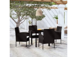 Vidaxl 5 Pcs Conjunto De Jantar Para Jardim Preto