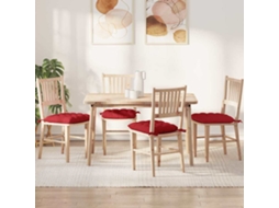 Vidaxl Almofadas De Assento 4 Pcs Vermelho 40 X 40 X 6 Cm Tecido