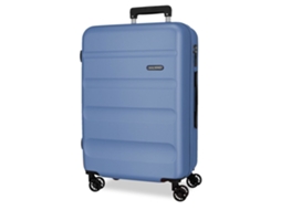 Mala De Viagem Médio 65cm 4r Roll Road Flex Azul Denim