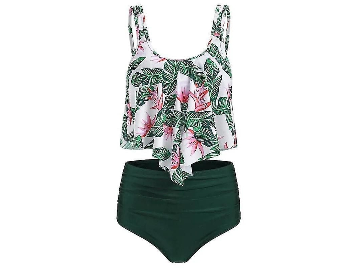 Top de biquíni Fasst floral, sem enchimento, com fecho, laço, estilo balcone