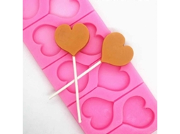 Molde De Silicone Em Forma De Coração Com 8 Buracos Para Pirulitos Chocolate Bolo Decorar Massa Sopa