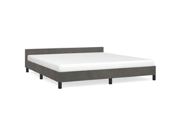 Estrutura de Cama Sem Colchão Veludo Cinzento Escuro MAISON EXCLUSIVE (160x200 cm)