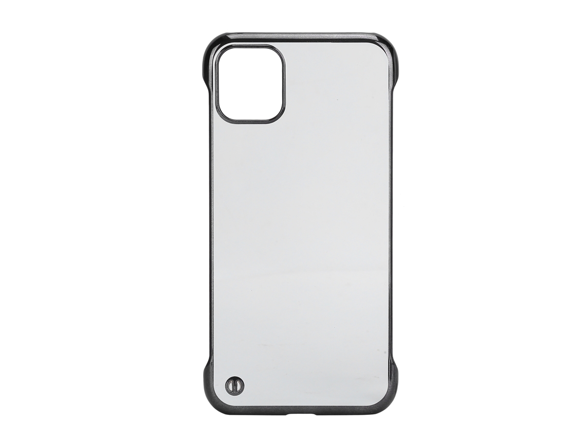 Capa De Celular De Pc Duro Com Eletrodo Para Iphone 11 Borda Meia Transparente
