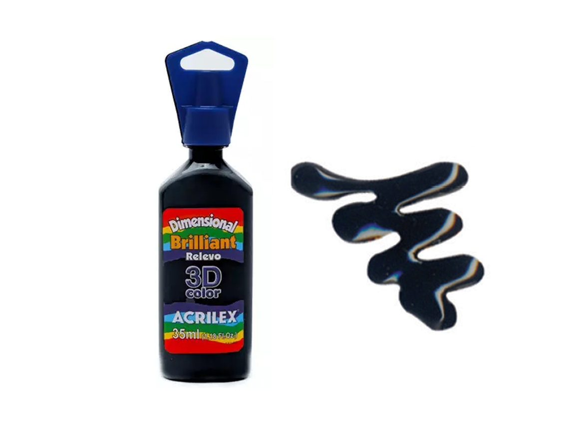 Dimensional Relevo 3D Brilh. 35Ml Preto 520 Acrilex
