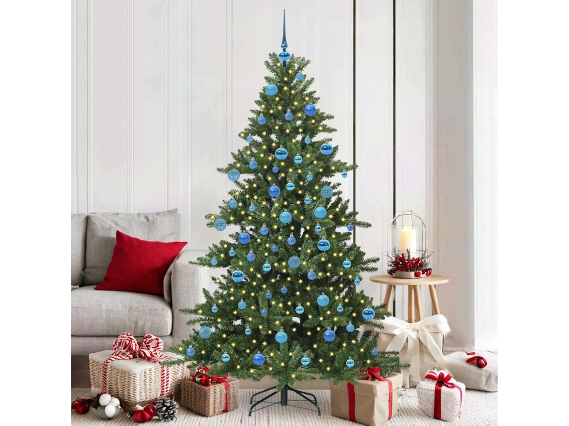 Vidaxl Árvore De Natal Articulada Artificial Verde 180 Cm Pvc E Aço