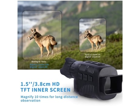 Binóculos ENKERS Visão Noturna Monocular 5X35 HD Ir Visão Noturna Monoculares para Observação de Pássaros a Acampar Preto-Preto