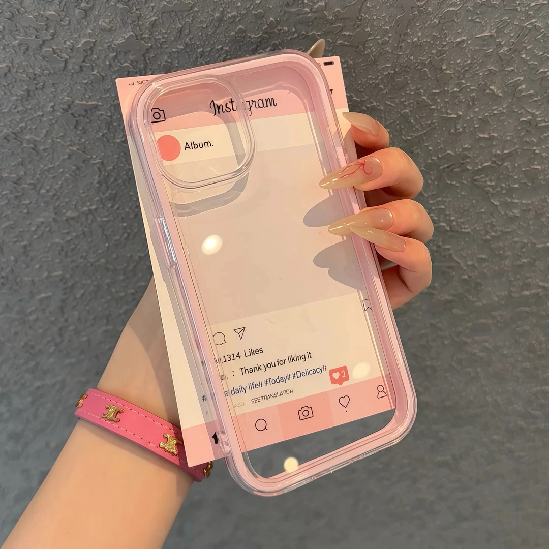 Capa Transparente Com Moldura Colorida (para Iphone 16 Plus Rosa), Resistente A Impactos E Com Proteção Traseira Macia.
