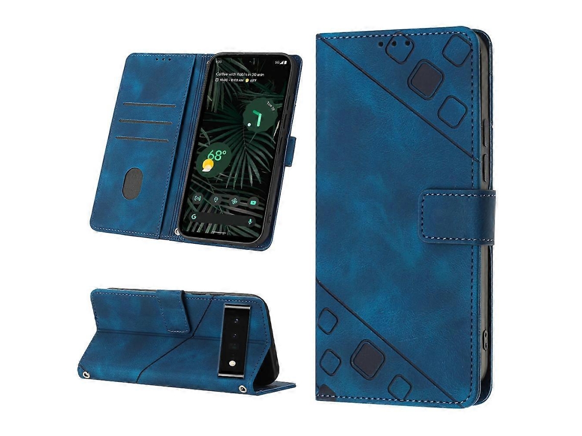 Capa De Couro Com Relevo Para Google Pixel 6 Pro