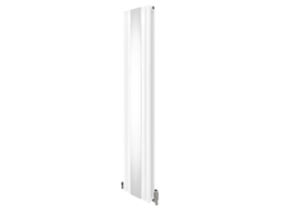 Radiador Vertical De Painéis Ovais Com Espelho 1800x380mm Em Branco Com Válvulas Termostáticas Cromadas, Aço Carbono Monstershop