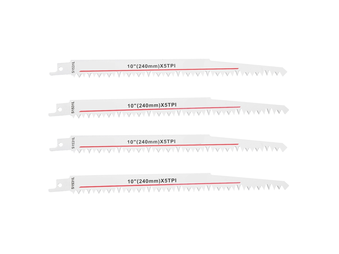 Yuru 4pcs Lâmina de Serra Hss Reciprocante Multifuncional para Corte de Madeira Carpintaria Ferramenta 240mm