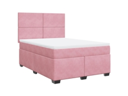 Cama com Molas/colchão 140x200 Cm Veludo Rosa MAISON EXCLUSIVE
