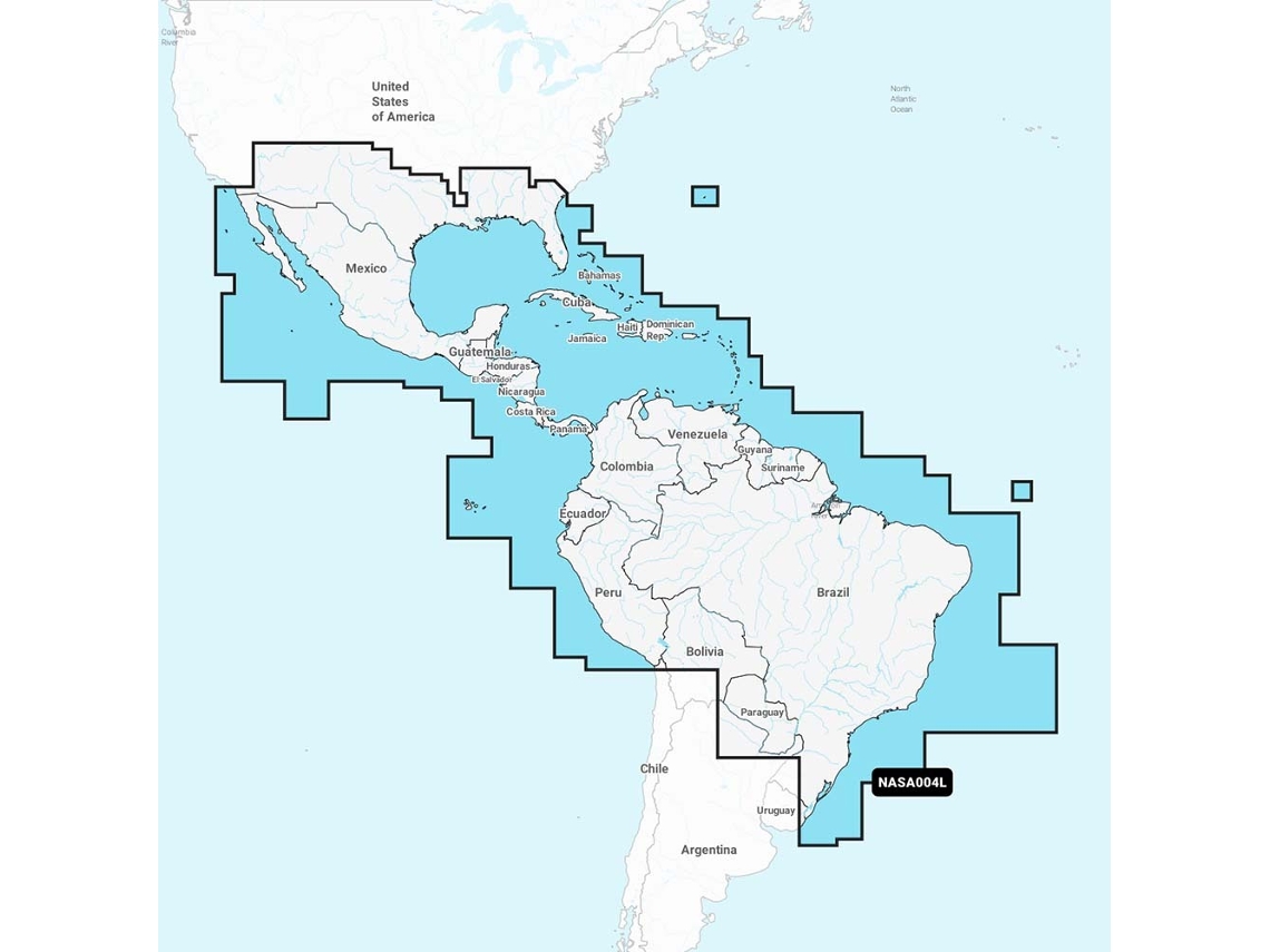 Mapa de navegação + grande sd - méxico - caraíbas - brasil NAVIONICS