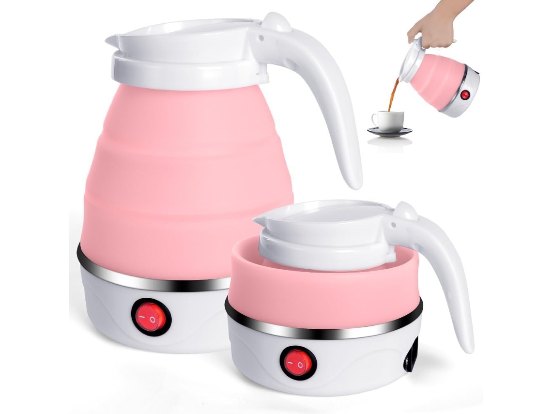 Lurelia Chaleira De Viagem Dobrável 0,6 L, Chaleira Elétrica Portátil De Silicone, 110 V, Padrão Dos Eua