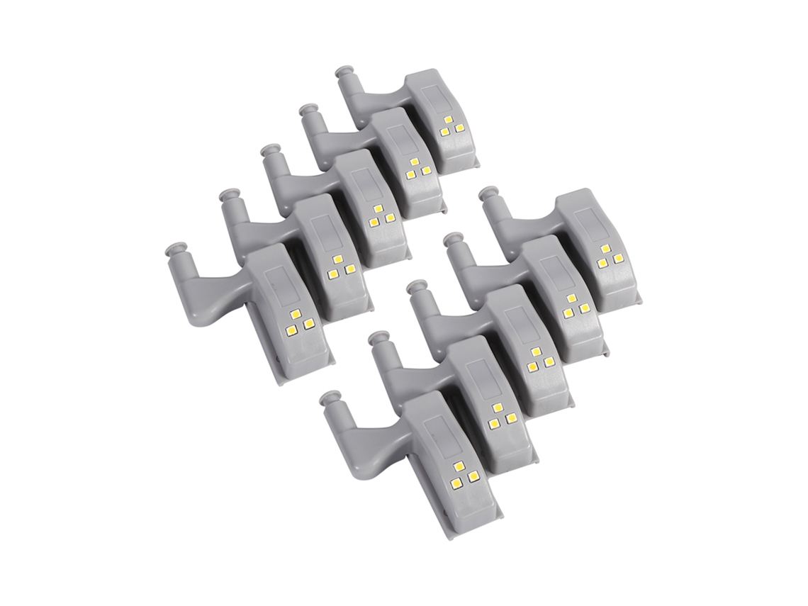 2026 10 Peças de Luz Led para Dobradiças de Armário, Gabinete, Closet e Wardrobe Residencial Cozinha (branco Quente)