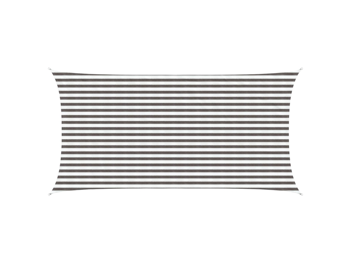 Vela De Sombra Retangular Pangivo Em Hdpe 2,5 X 4,5 M Cinzento-claro E Branco