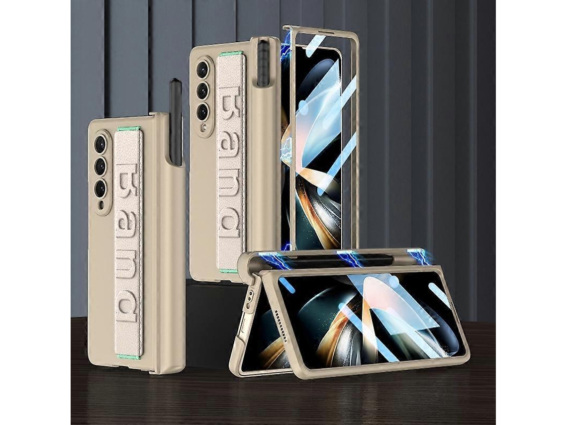 Capa Para Samsung Galaxy Z Fold4 Gkk Com Dobradiça Magnética, Resistente A Impactos E Com Alça De Pulso.