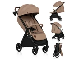 Carrinho De Bebê Compacto Lionelo Ingrid - Suspensão - Até 22 Kg - Leve E Dobrável - Bege