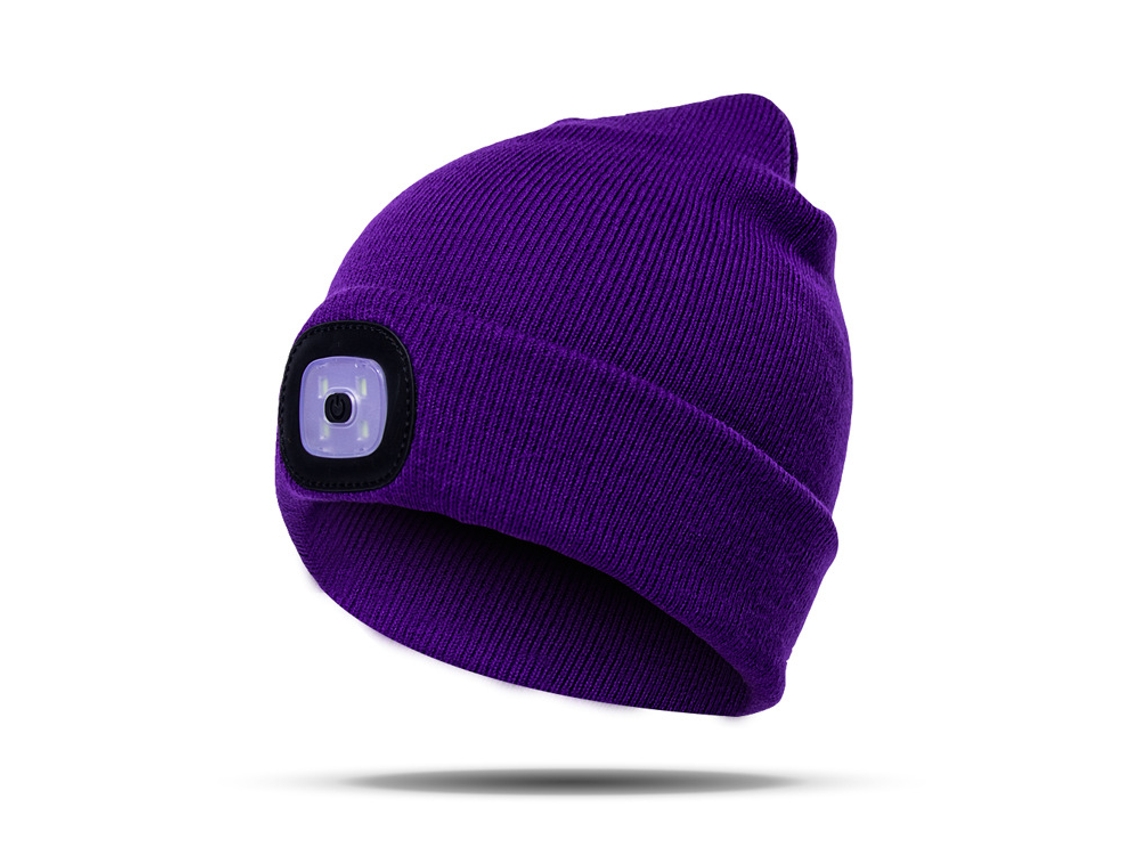 Gorro com Luz Led, Gorro de Tricô BRILVIBERA (roxo)