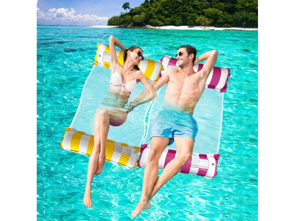 2pcs Rede Flutuante Inflável Para Piscina ,chrui (rosa, Amarelo)
