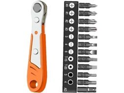 Destornillador De Trinquete Mini Con 12 Bits, Cr-v, Reversible, Para Reparaciones Automotrices Y Hogar