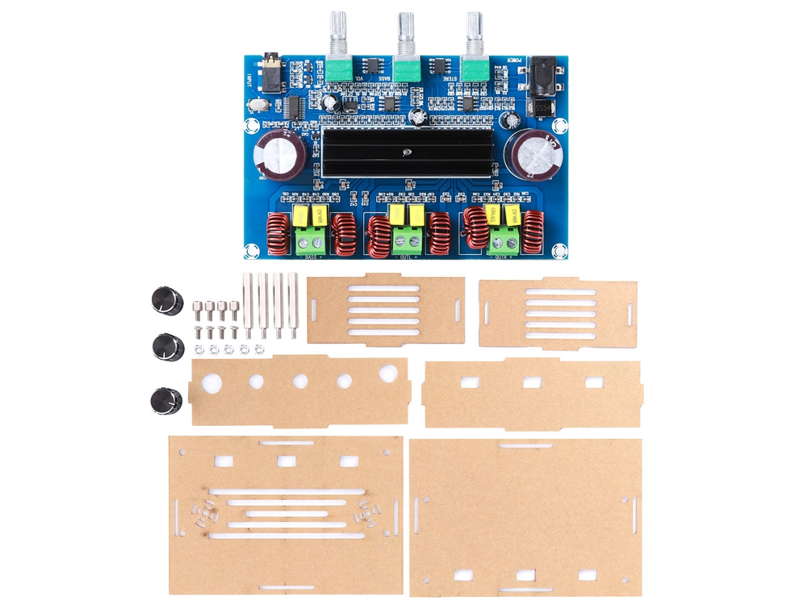 Placa Amplificador Potência Bluetooth5.0 Módulo Digital 2.1 Dc 12‑24v S/MARCA
