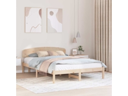 Vidaxl Estrutura da Cama com Cabeceira Natural 150 X 200 Cm