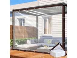 Lona Transparente Impermeável Com Ilhós Para Terraços Exteriores, Pátios, Estufas E Galinheiros/2x2m Gertiz