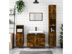 Bathroom Cabinet, Bathroom Cabinets Vidaxl Marrom Madeira Processada (n/a)