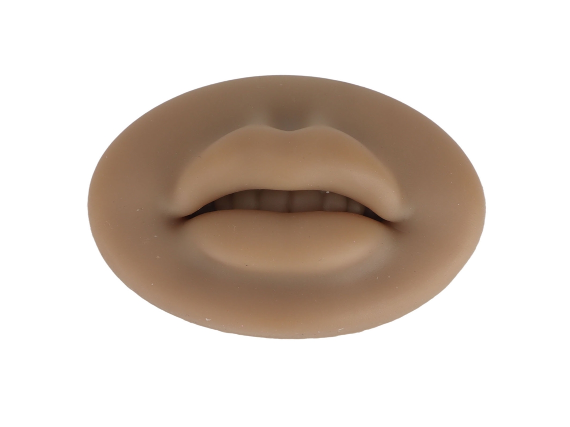Lábios Falsos De Silicone 3d Com Toque De Pele Real Para Treinamento De Microblading Marrom