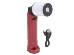 Lanterna de trabalho recarregável 2026 com base magnética e gancho, LED IPX4, USB-C, 1800mAh, 5 modos para reparos automotivos e emergências.