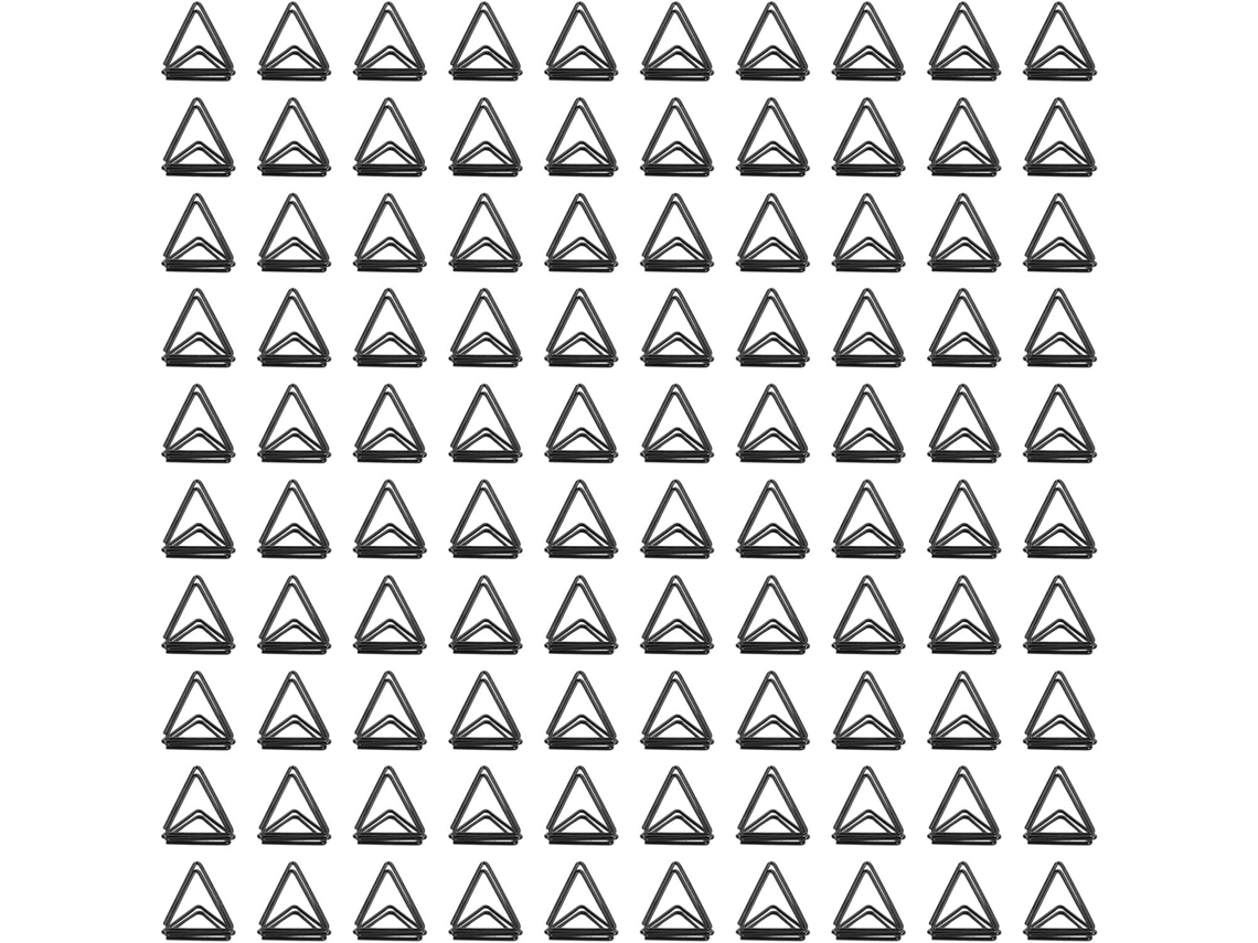 Conjunto de 100 clipes de papel triangulares com design divertido, clipes de papel de metal.