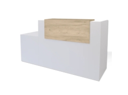 Balcão De Recepção Básico, 80 Cm, Adaptado Para Pessoas Com Mobilidade Reduzida. Direito. 117,5 X 200 X 65 Cm. Carvalho. Ofilike