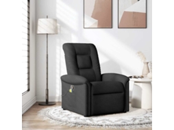 Vidaxl Poltrona De Massagens Reclinável Tecido Preto